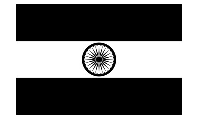 Black and white version of Indian flag