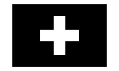 Black and white version of Switzerland flag