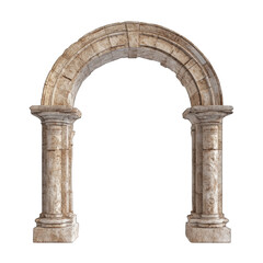 Classic column arch isolated on transparent background