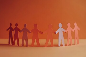 Teamwork Paper Figures Holding Hands Partnership Alliance