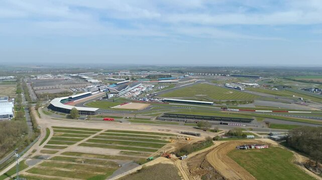 Aerial view of Silverstone Circuit. UK