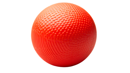 Vibrant Red Rubber Ball Isolated Close-up Shot for Creative Designs