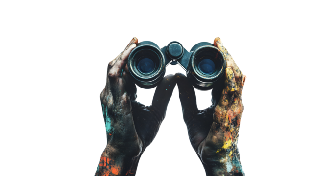 Modern Artistic Collage of Hands Holding B - Abstract Composition