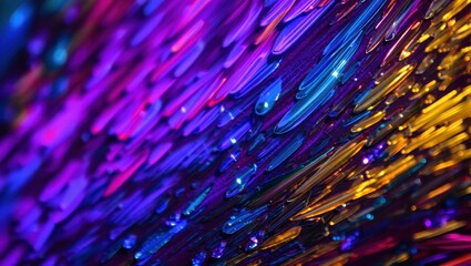 Vibrant abstract background with colorful light reflection and water droplets