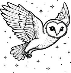 Fototapeta premium flying owl silhouette
