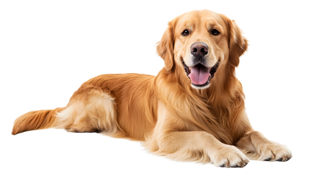 Golden Retriever Isolated on Transparent Background for Professional Designs