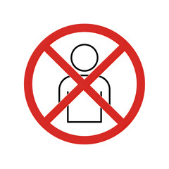 Prohibition Sign No Person Allowed Graphic Design Abstract Artwork Red Circle Cross Grunge Texture