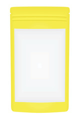 Yellow   merchandise  bag. vector illustration