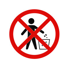 No Littering Sign Prohibition Symbol Image Graphic Design Illustration Keep Clean Environment Public Place