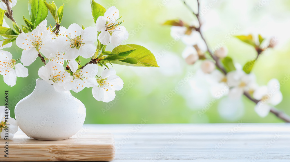Poster elegant vase filled with colorful flowers set on a table creating a warm and inviting atmosphere for