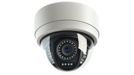 Professional Security Camera Isolated on Transparent Background for Monitoring and Surveillance Purposes