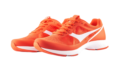 Professional Side View Athletic Sports Shoes on Transparent Background