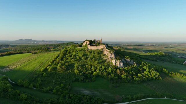 Aerial View of Castle Falkenstein in Austria