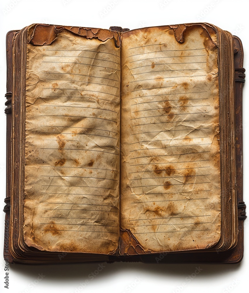 Poster a spiral-bound notepad featuring lined paper is depicted in isolation on a transparent background wi