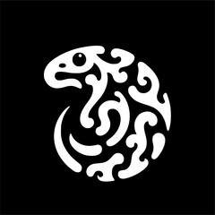 Abstract Basilosaurus Symbol in Tribal Circular Form