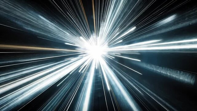 Bright Light Burst with Rays and Abstract Patterns in Dark Background