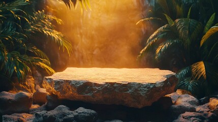 Golden Hour Tropical Jungle Stone Product Display