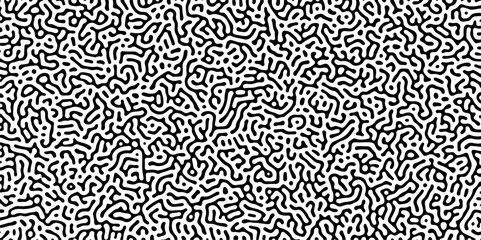 Diffusion reaction seamless vector pattern. Natural seamless line pattern. Linear design with biological shapes. Reaction-diffusion or truing pattern formation. abstract truing organic wallpaper.	