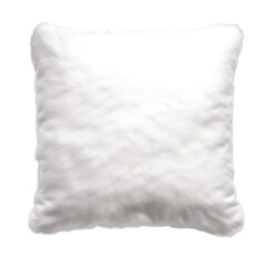 Close-up of a soft white plush pillow with a smooth texture and fluffy appearance, perfect for bedroom decor, intimate bedding, or cozy home accents