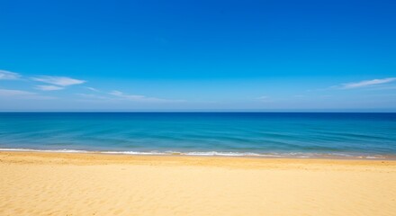 Obraz premium Golden Sands, Azure Dreams AI Generated