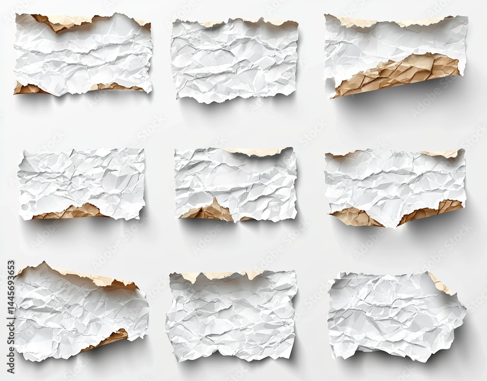 Poster realistic image of a hole torn in paper with modern shading and isolated on a see-through background