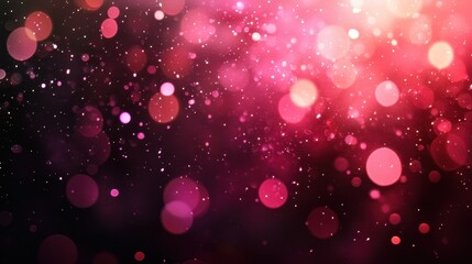 Lens Flare Pink. Red and Pink Bokeh Effect Overlay on Black Background