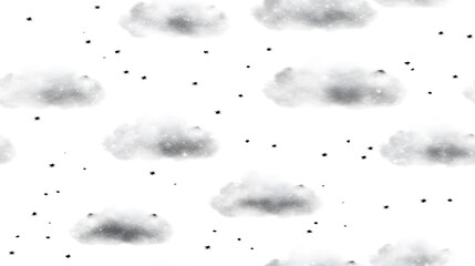 A repeating pattern of grayscale clouds and specks.
