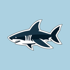 Dynamic shark mascot logo with bold features and energetic aquatic design