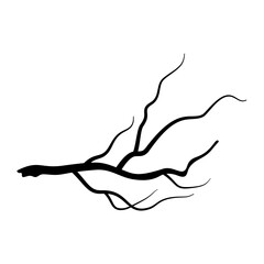 Tree Branch Silhouette for Botanical and Nature. Vector Illustration