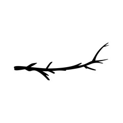 Tree Branch Silhouette for Botanical and Nature. Vector Illustration