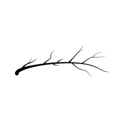 Tree Branch Silhouette for Botanical and Nature. Vector Illustration