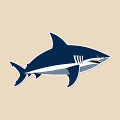 Minimalist shark logo icon with sharp lines and bold marine design