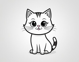 Obraz premium Cute Cartoon Cat