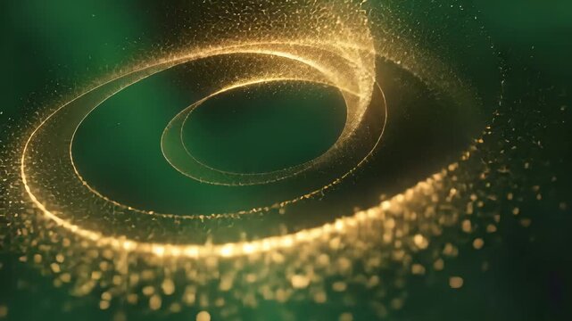 Golden Spiral on Green Background - Abstract Nature Concept