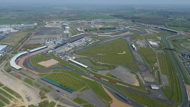Aerial view of Silverstone Circuit. UK