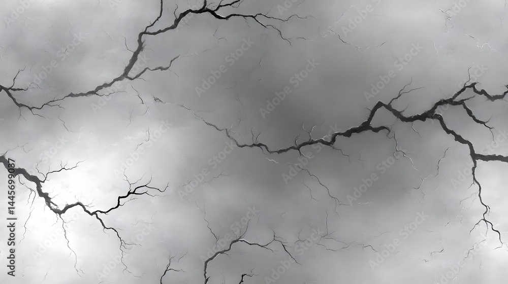 Poster abstract grayscale design with intricate cracks.