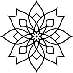 Intricate Mandala Line Art Vector Design