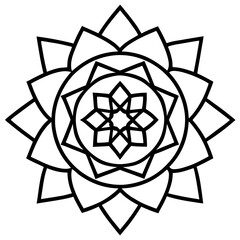 Intricate Mandala Line Art Vector Design