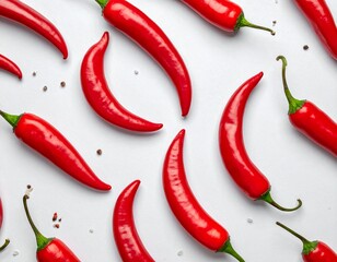 Red hot chilli peppers pattern. Food background.