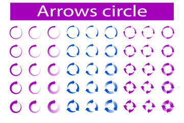 arrows circle set of 1, 3, and 4 spin arrow rotating elements clock wise direction. circular, reload, recycle, or rotation sign icon useful for infographics, web design. Vector illustration, clip art 