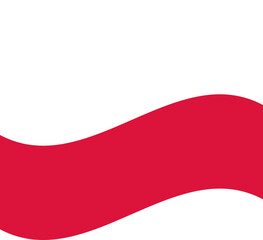 Obraz premium Simplified Poland flag icon without white stripe