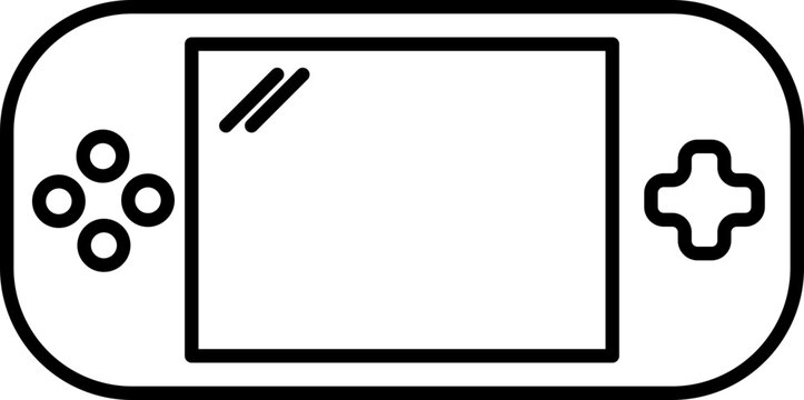 Handheld game console outline icon