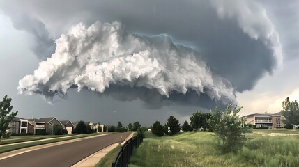 thunderstorm shelf cloud marking the leading edge of a severe Ominous