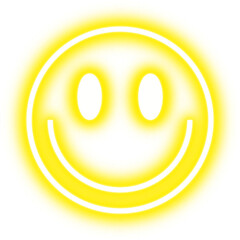 LED Neon smiley face. Nightclub led light. Smiley icon