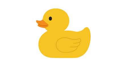 Simple Yellow Rubber Duck with Orange Beak and Black Eye Detail
