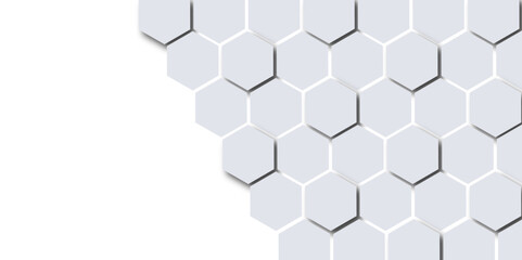 Abstract Hexagonal Pattern Design with Geometric Shapes and 3D Elements