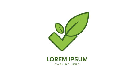 Abstract Green Leaf Logo Design with Bold Lines