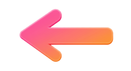 Pinkorange arrow pointing left in darkness