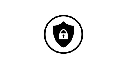Obraz premium Bold Black Shield Icon within a Circle