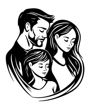 vector icon of a family with mother, father and child